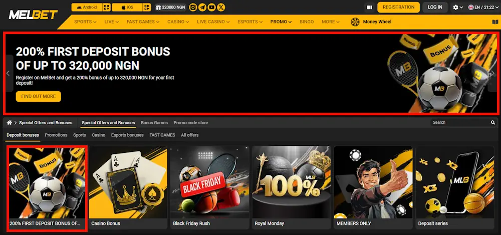Melbet Sports Welcome Bonus Screenshot